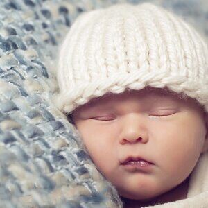 Newborn Handmade Soft Chunky Knit Rolled Hem Beanie Cream